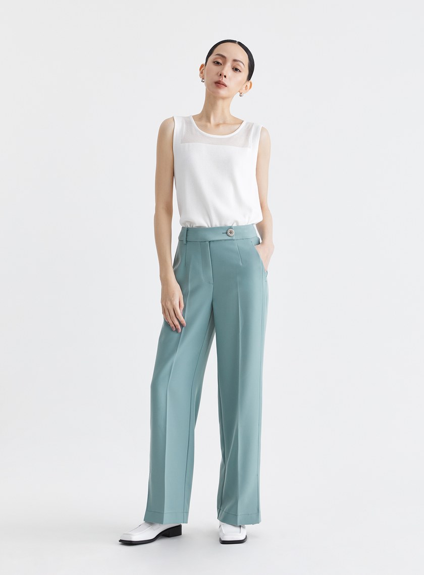 簡約百搭透膚拼接無袖背心