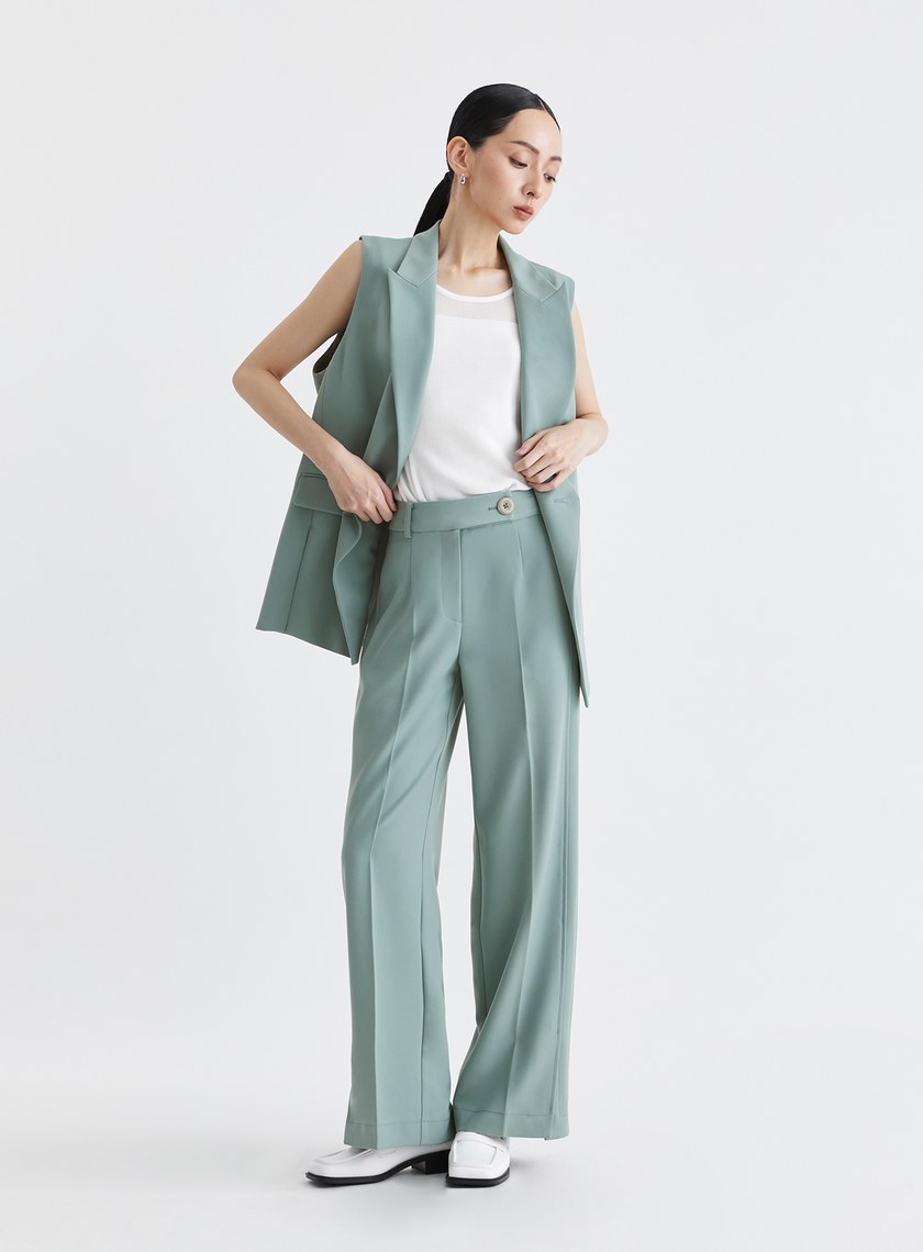 簡約百搭透膚拼接無袖背心