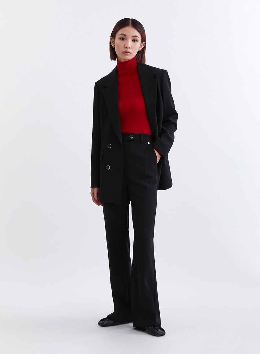 經典滑順微喇叭西裝長褲