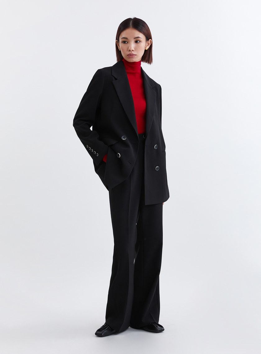 經典滑順微喇叭西裝長褲