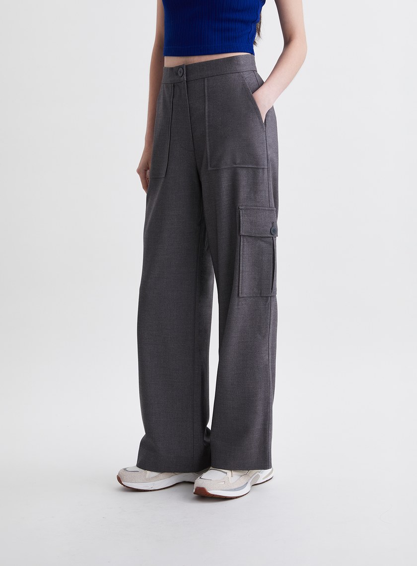 率性工裝口袋直筒長褲