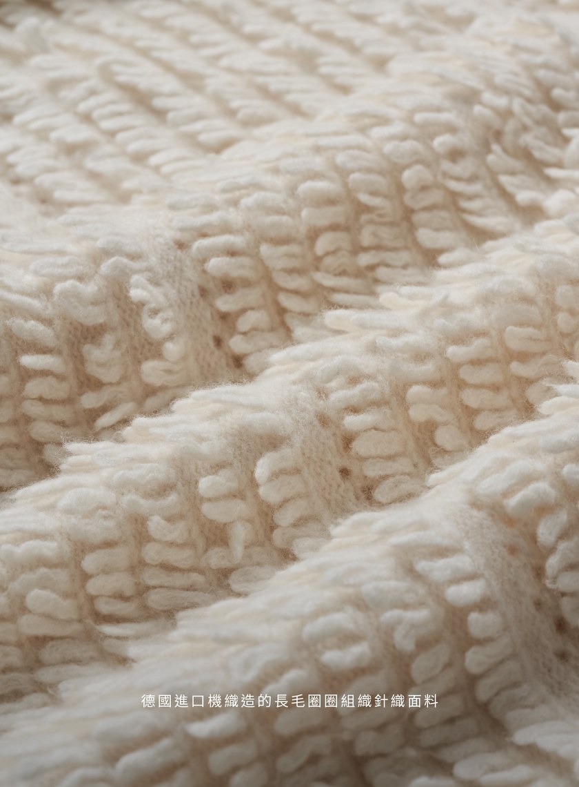 蓬鬆純羊毛長毛圈針織上衣