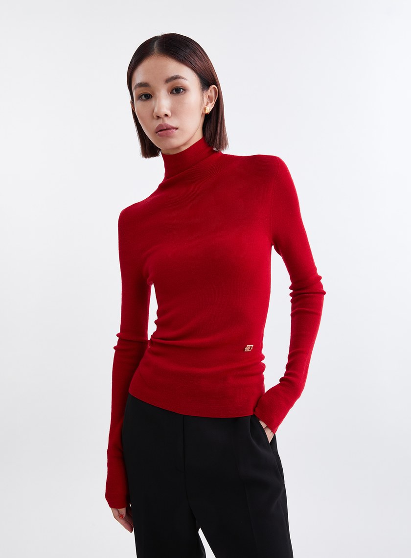 高質感親膚無縫高領針織上衣