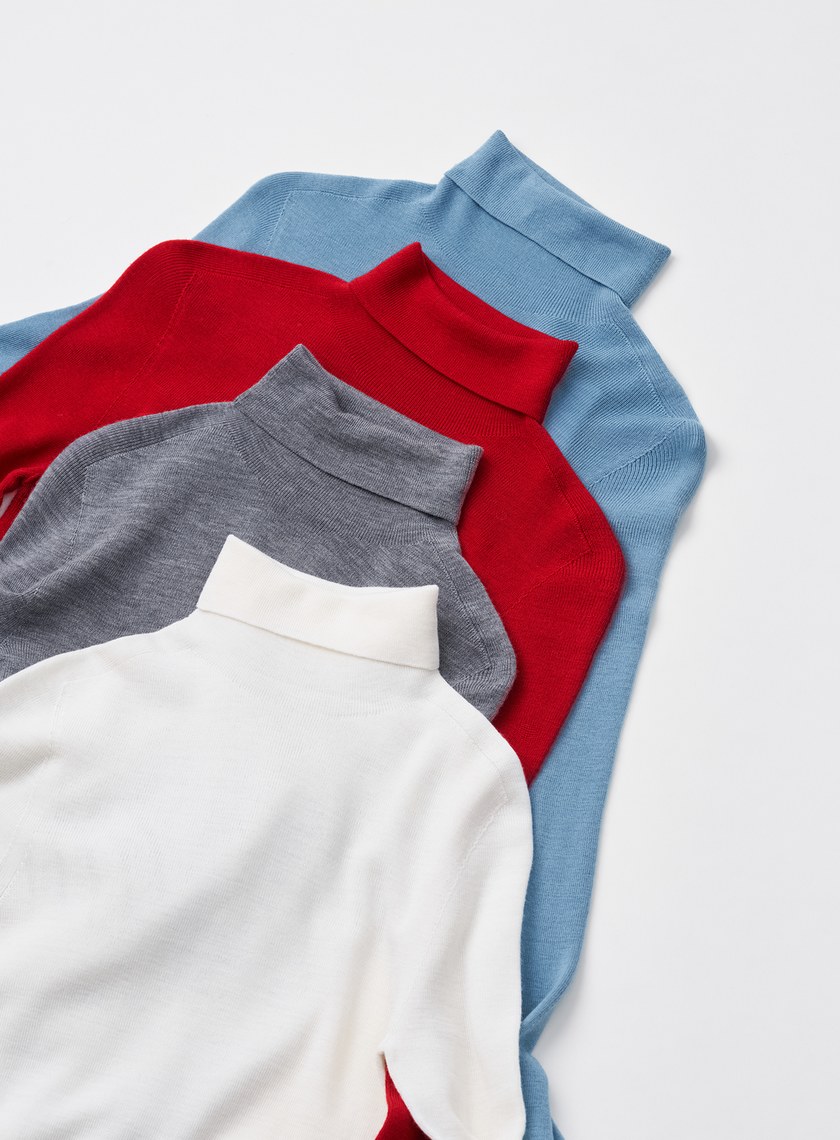 高質感親膚無縫高領針織上衣