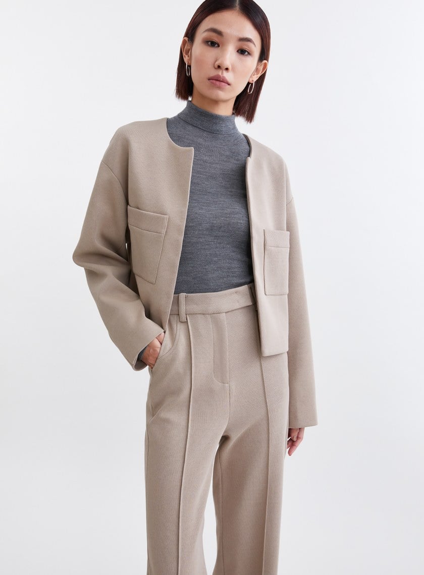 高質感親膚無縫高領針織上衣