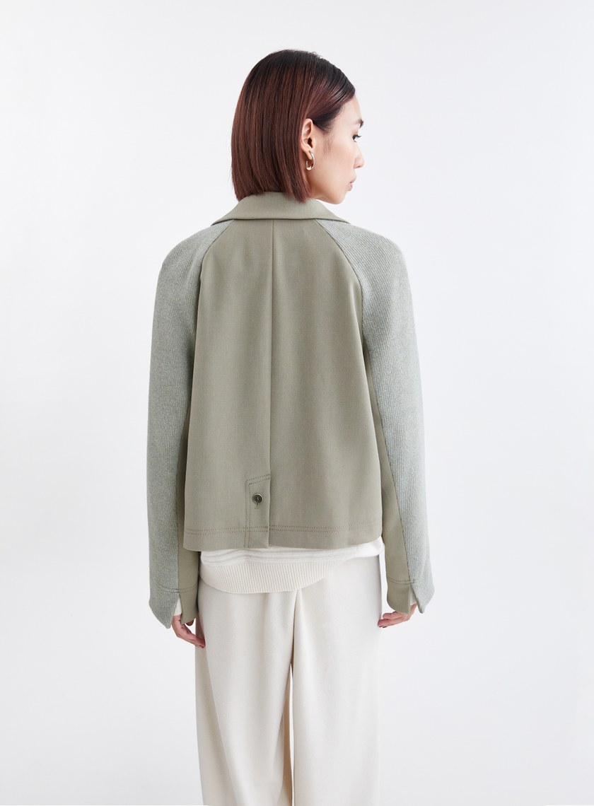 率性針織拼接西裝外套