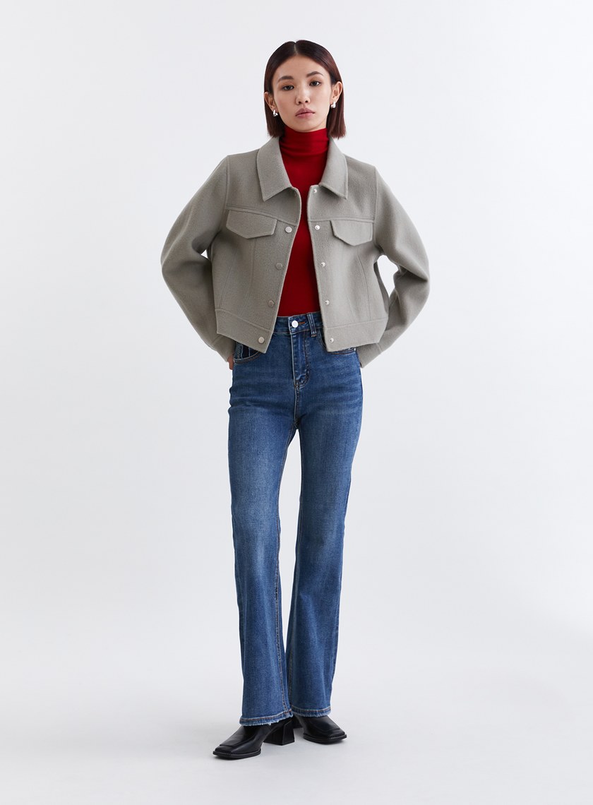 高質感親膚無縫高領針織上衣