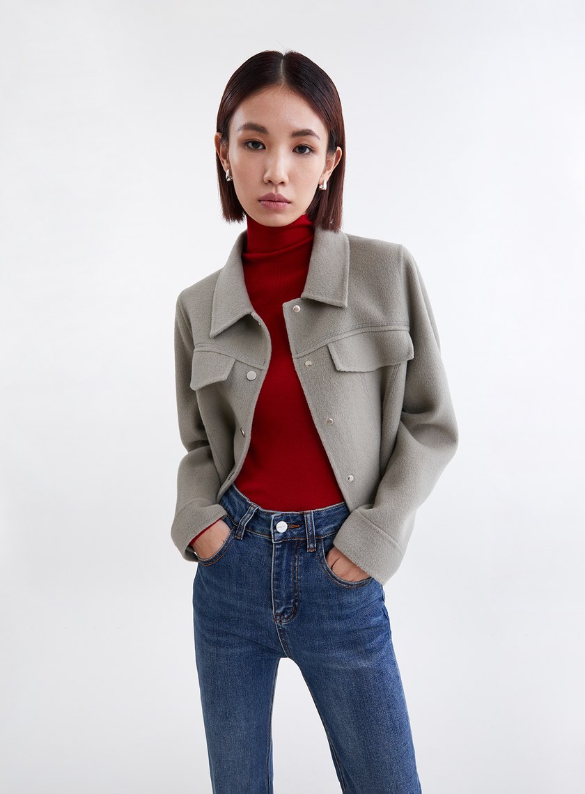 高質感親膚無縫高領針織上衣