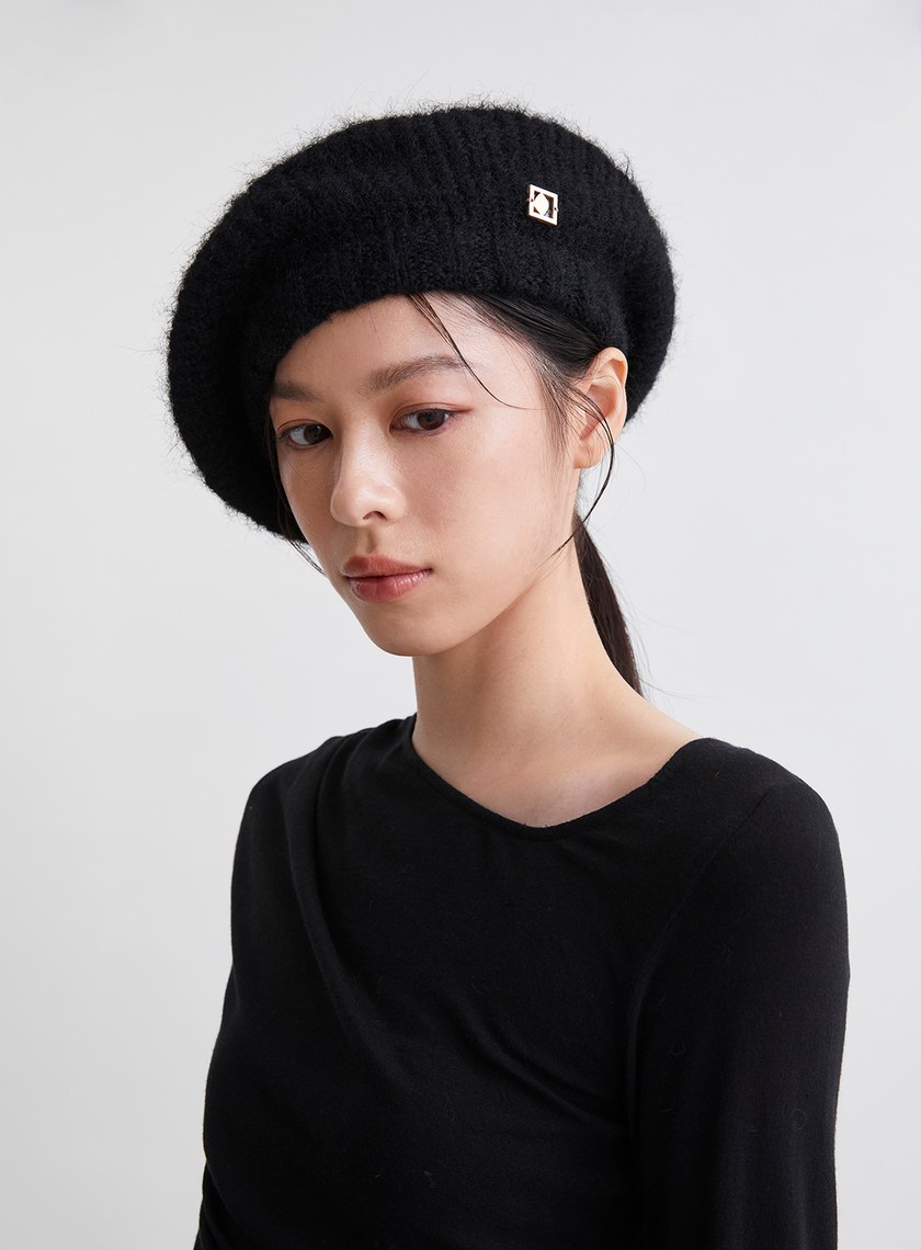 蓬鬆柔軟針織貝蕾帽