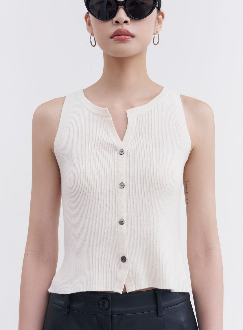 可機洗亨利領羊毛背心