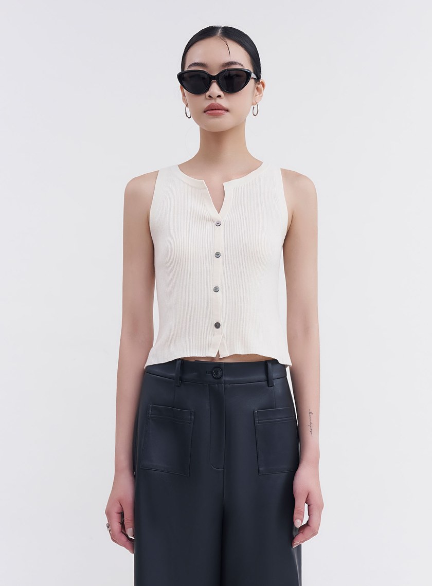 可機洗亨利領羊毛背心