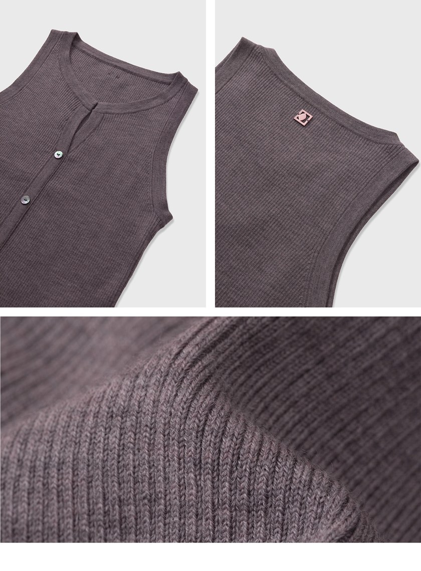 可機洗亨利領羊毛背心