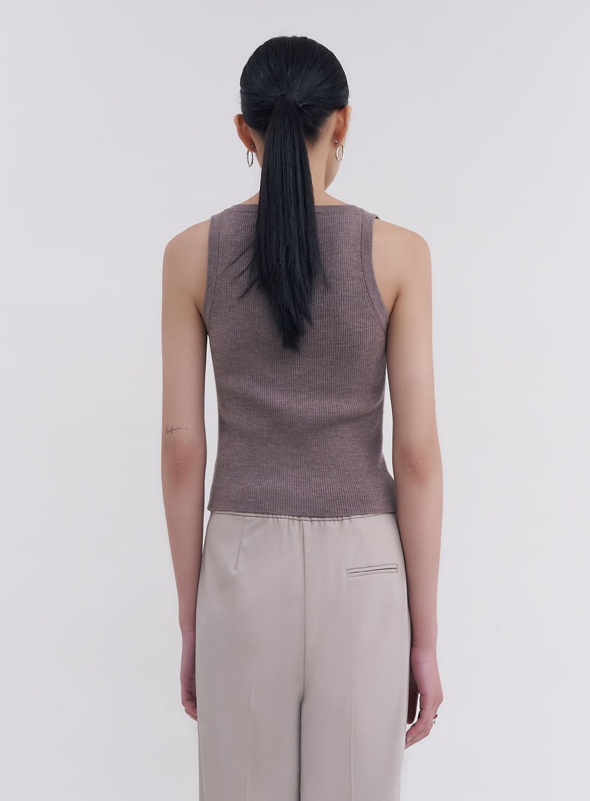 可機洗亨利領羊毛背心