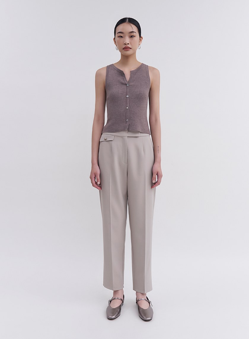 可機洗亨利領羊毛背心