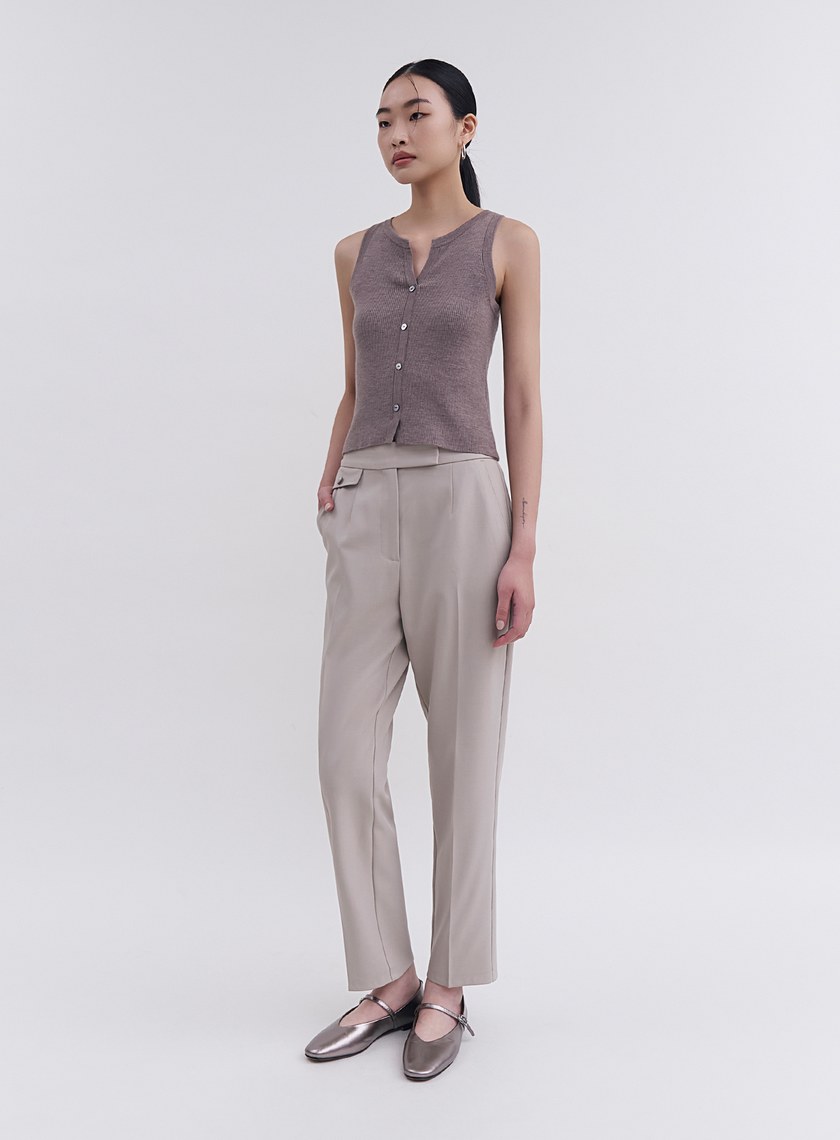 可機洗亨利領羊毛背心