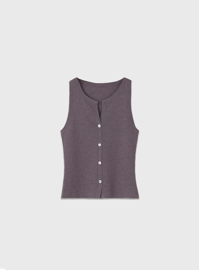 可機洗亨利領羊毛背心