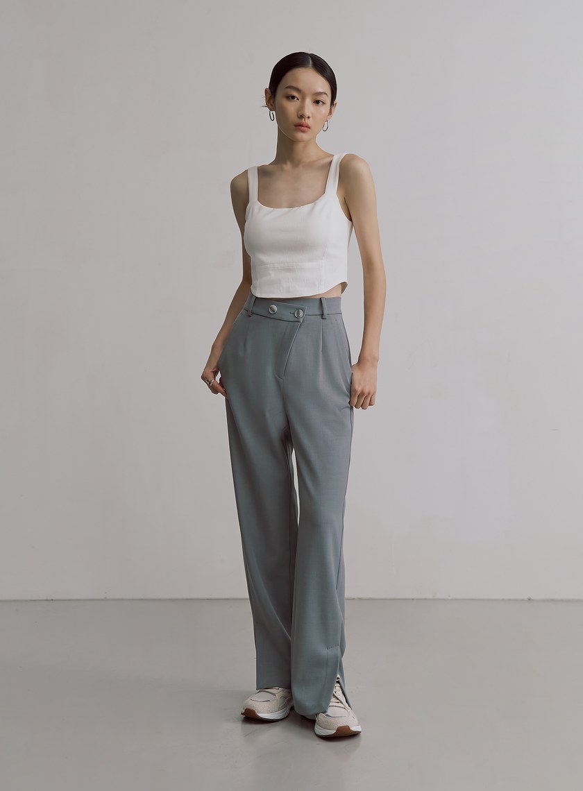 仿牛仔壓線馬甲BRA上衣