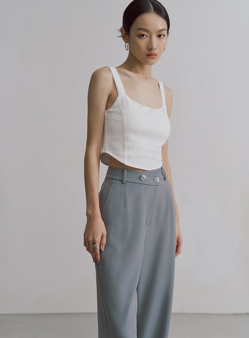 仿牛仔壓線馬甲BRA上衣