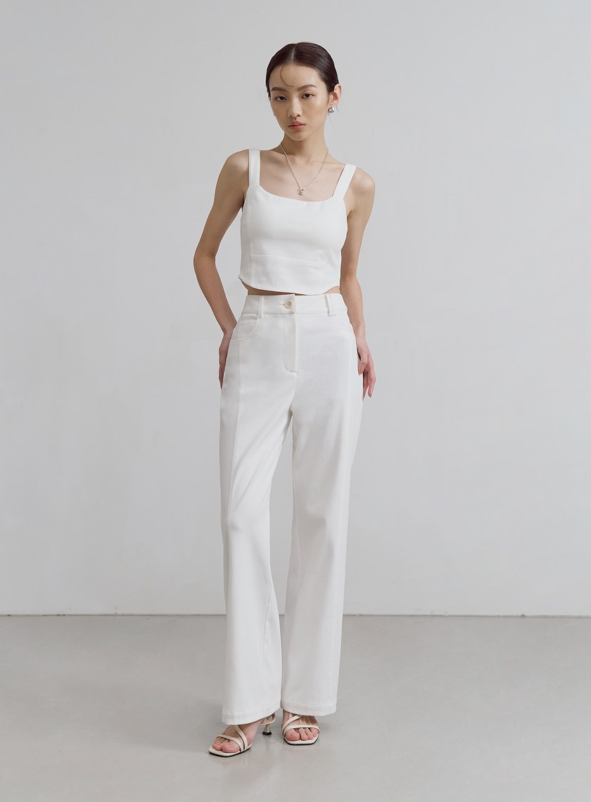 仿牛仔壓線馬甲BRA上衣