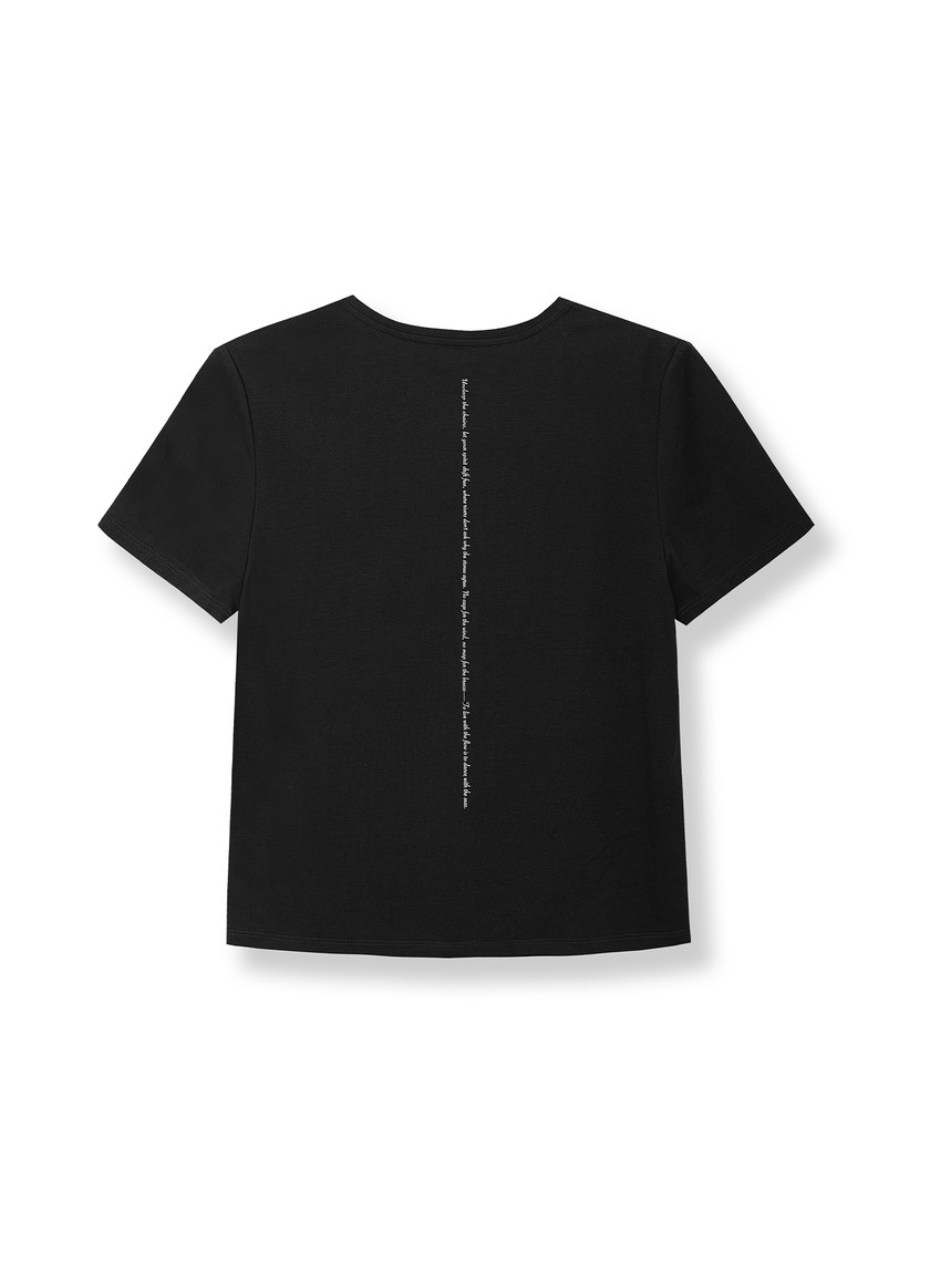 涼感印花V領T-Shirt