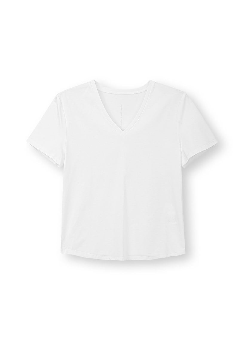 涼感印花V領T-Shirt