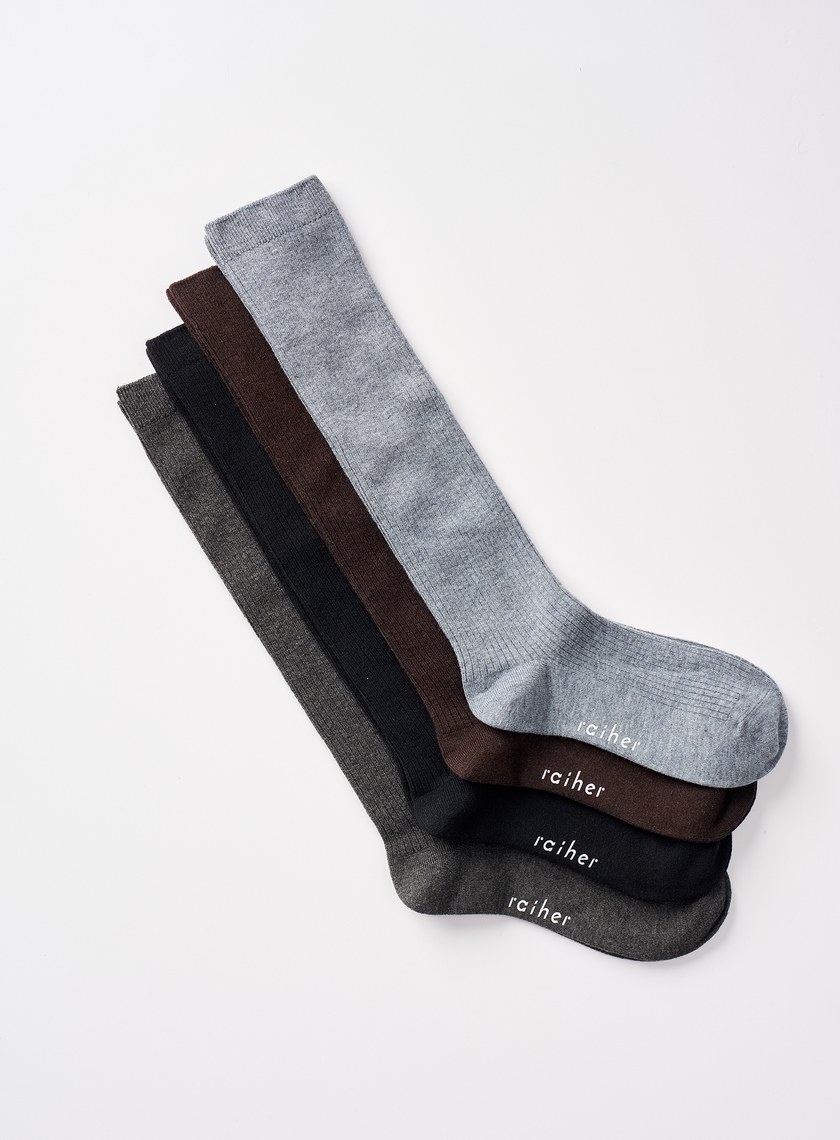 仿羊毛羅紋中筒襪