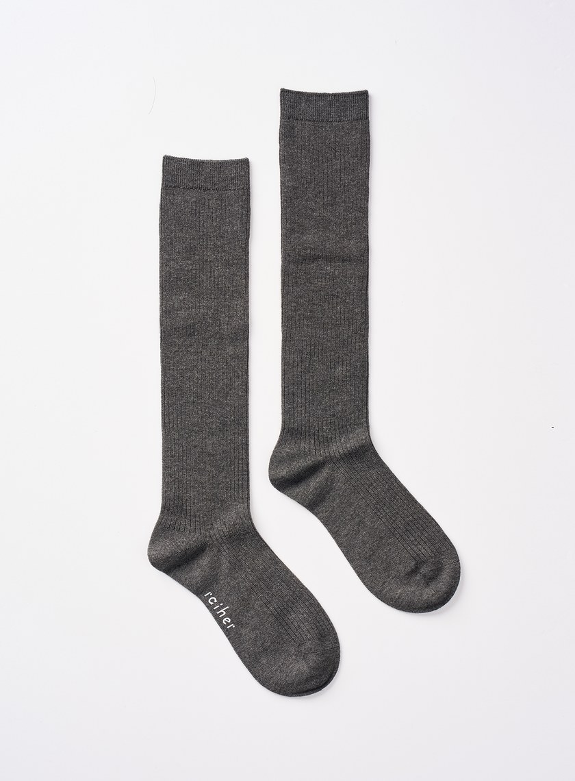 仿羊毛羅紋中筒襪