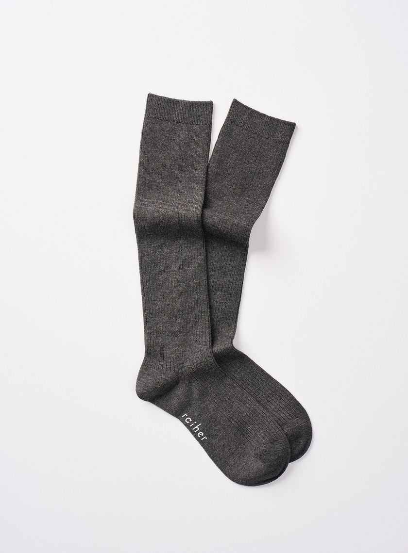 仿羊毛羅紋中筒襪