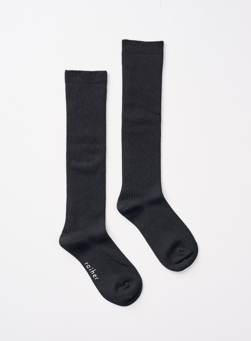 仿羊毛羅紋中筒襪