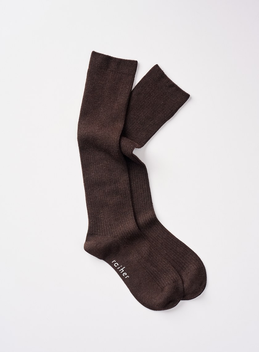 仿羊毛羅紋中筒襪