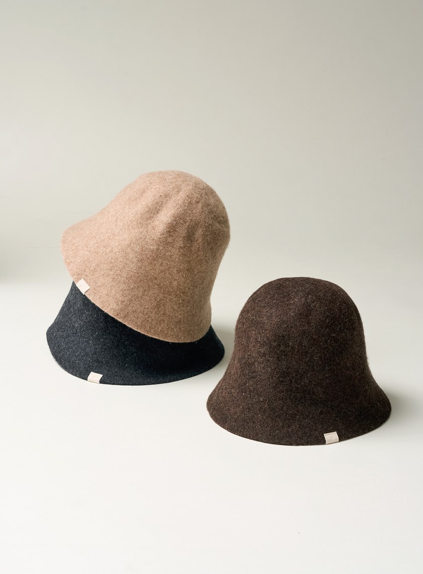 純羊毛雙色鐘型帽