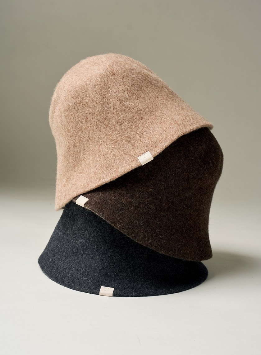 純羊毛雙色鐘型帽