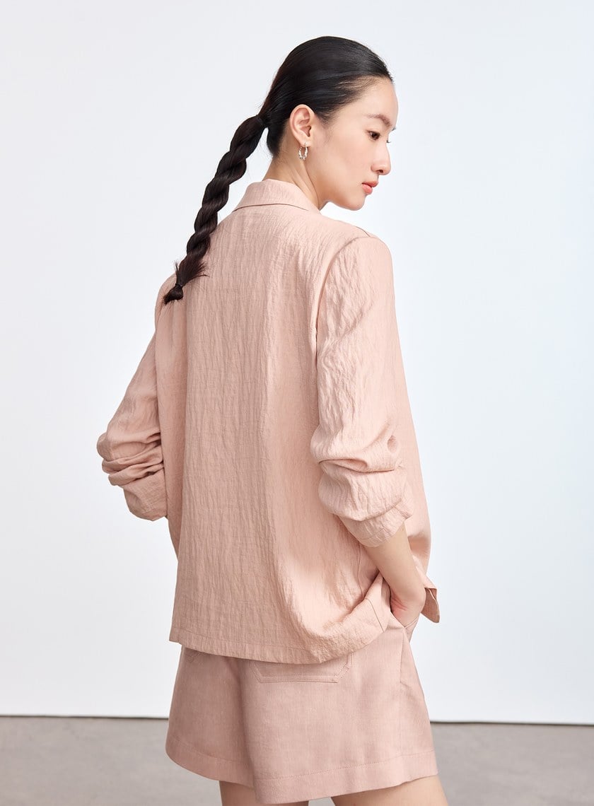 輕盈棉麻西裝外套