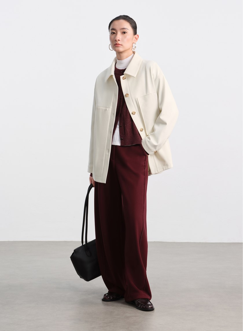 經典人字紋寬鬆休閒感襯衫