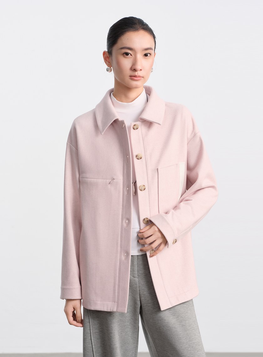 經典人字紋寬鬆休閒感襯衫