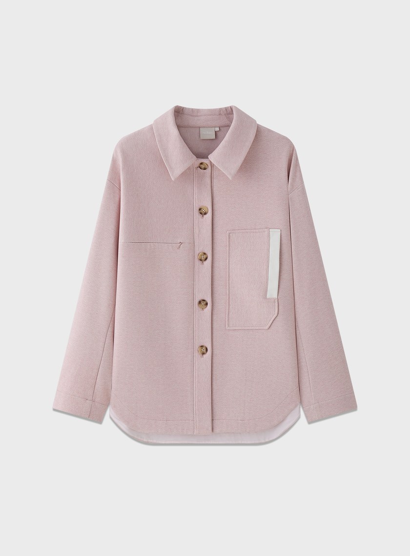 經典人字紋寬鬆休閒感襯衫