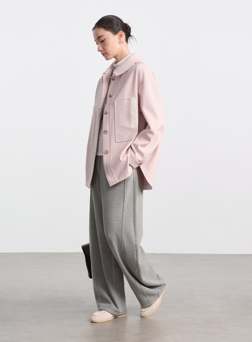 經典人字紋寬鬆休閒感襯衫