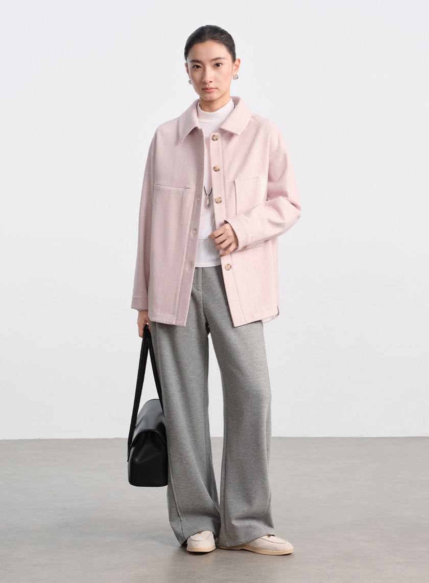 經典人字紋寬鬆休閒感襯衫