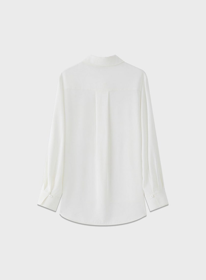 光澤感垂墜開衩襯衫