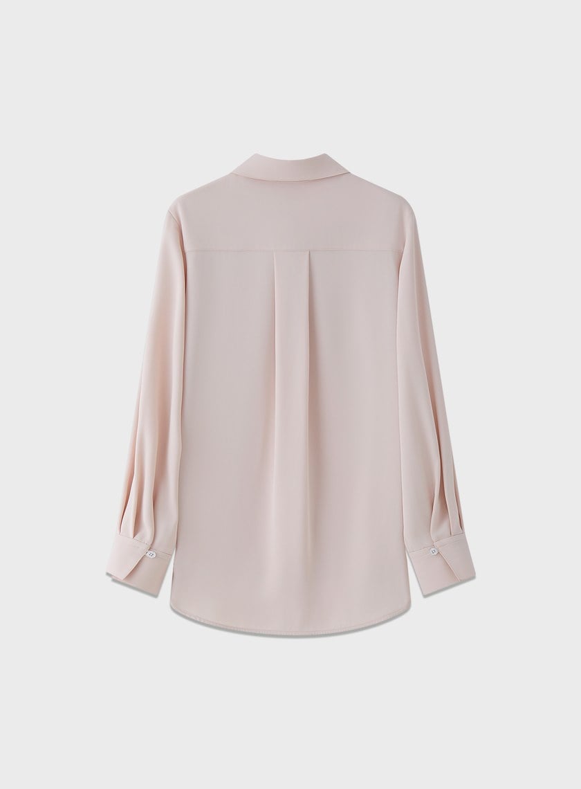 光澤感垂墜開衩襯衫