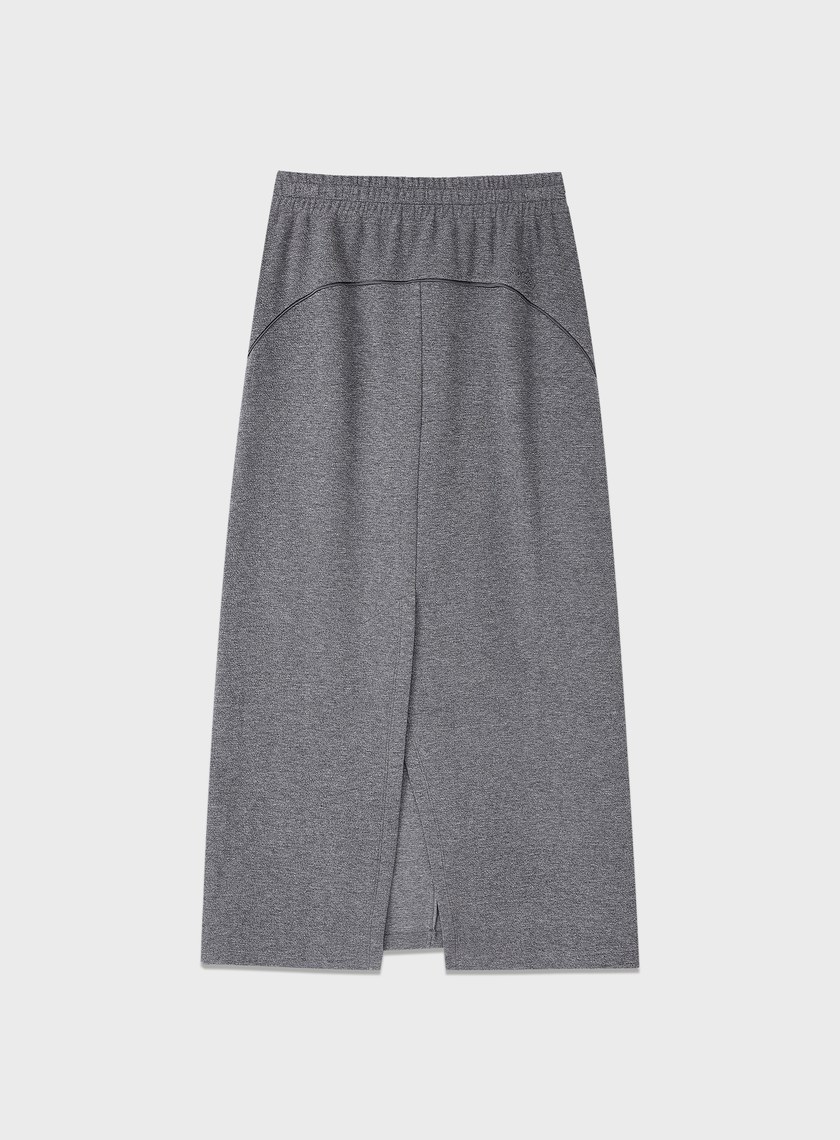 特殊紋理後開衩休閒半裙