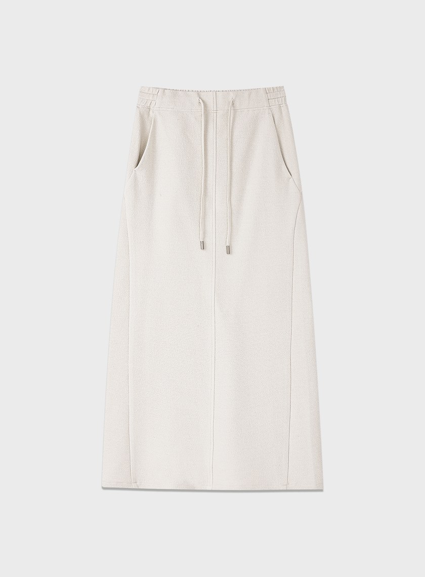 特殊紋理後開衩休閒半裙