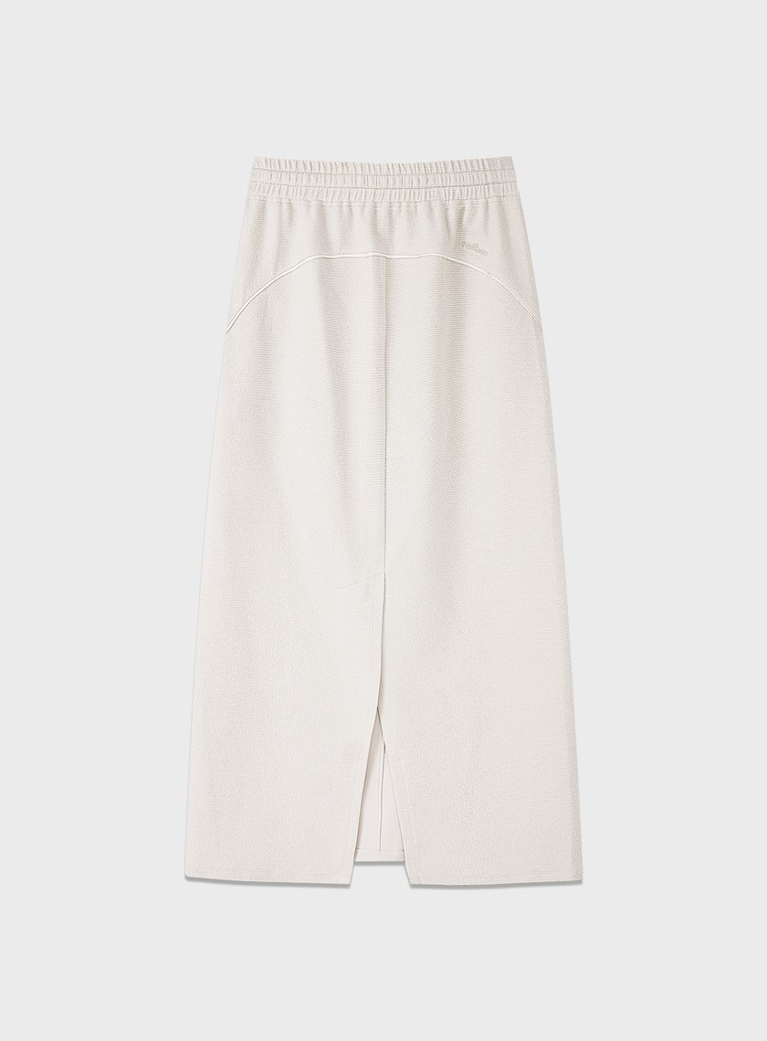 特殊紋理後開衩休閒半裙