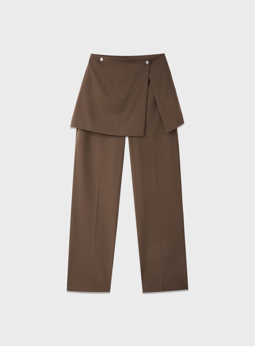 時髦兩件式片裙西裝長褲