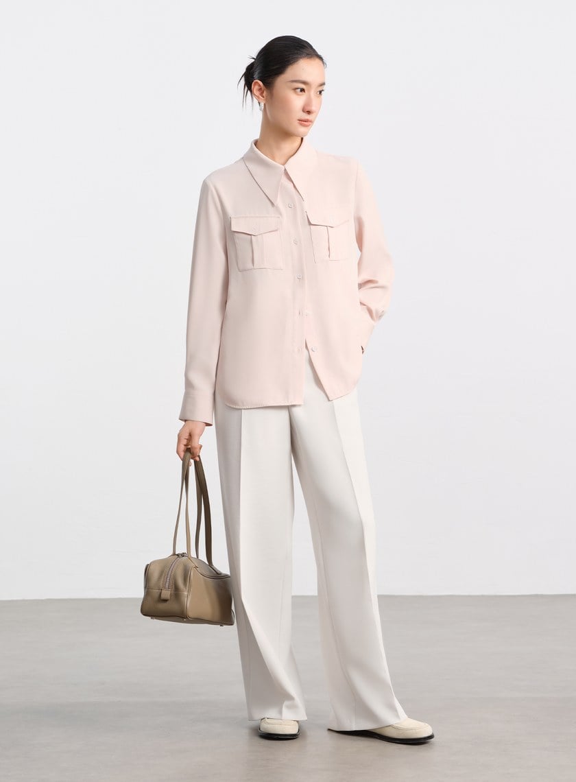 挺廓感高腰西裝寬褲