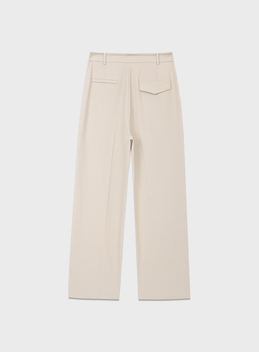 格紋拼接微磨毛直筒褲