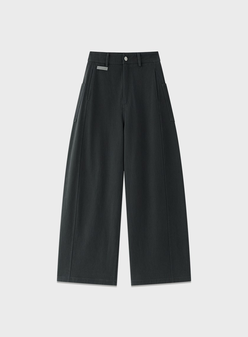 挺廓感內刷毛寬褲