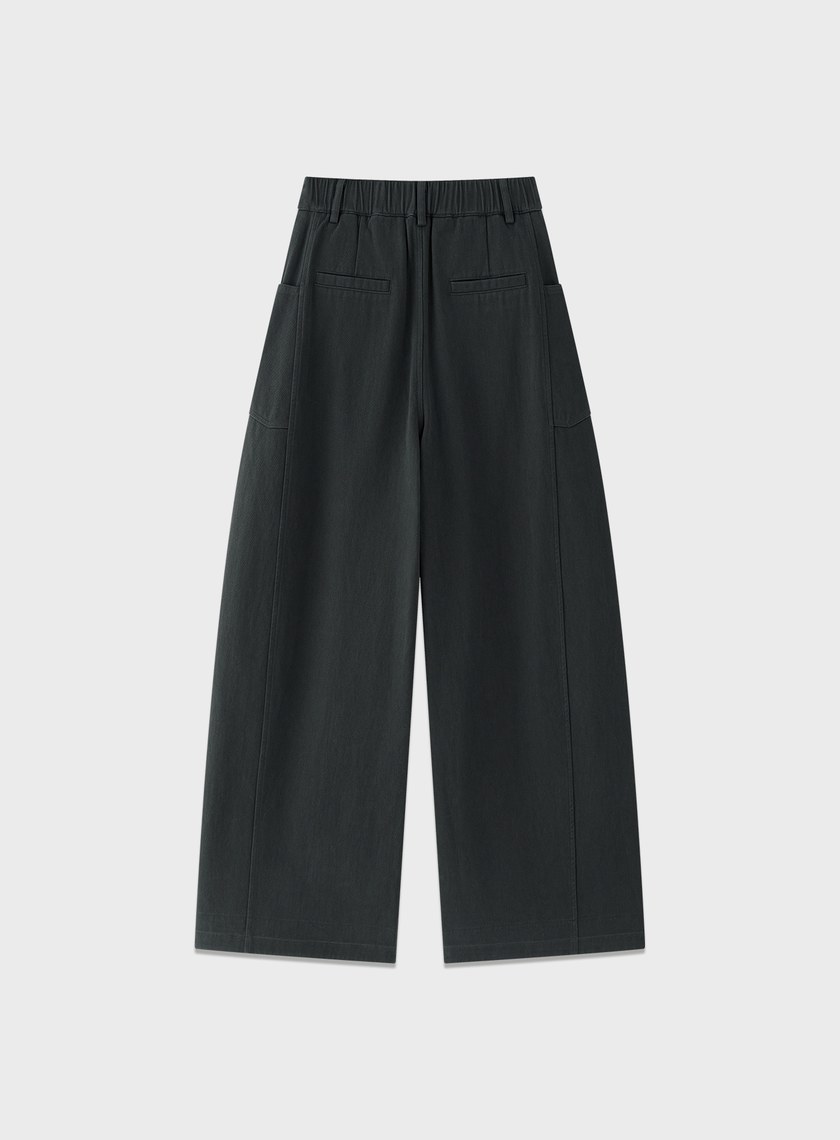 挺廓感內刷毛寬褲