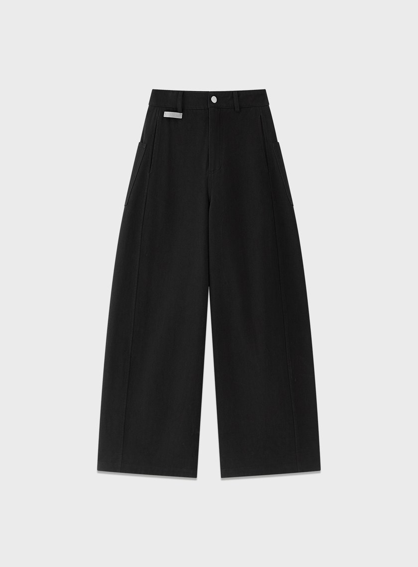 挺廓感內刷毛寬褲