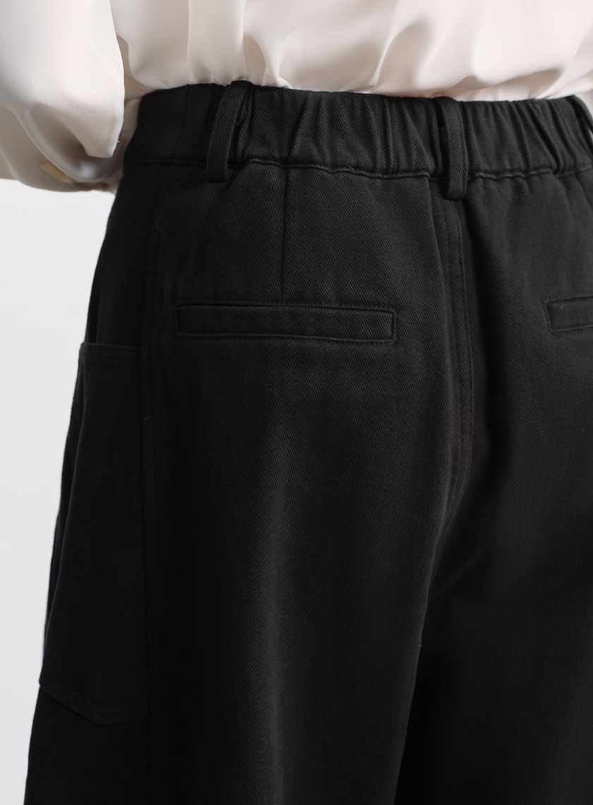 挺廓感內刷毛寬褲